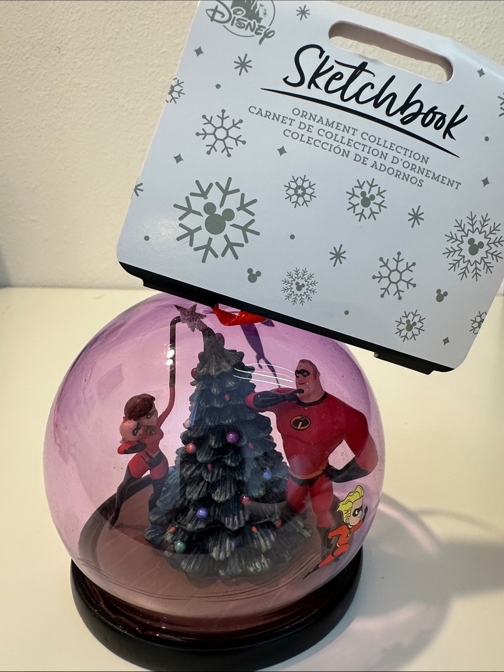 Disney Pink The Incredibles Sketchbook Holiday Ornament